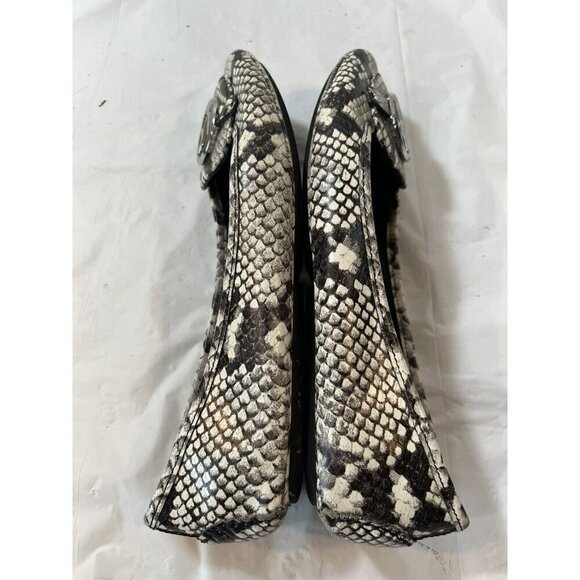 Michael Kors Fulton Moc Natural Embossed Snake Print Leather Flats  size 8 - Picture 4 of 16
